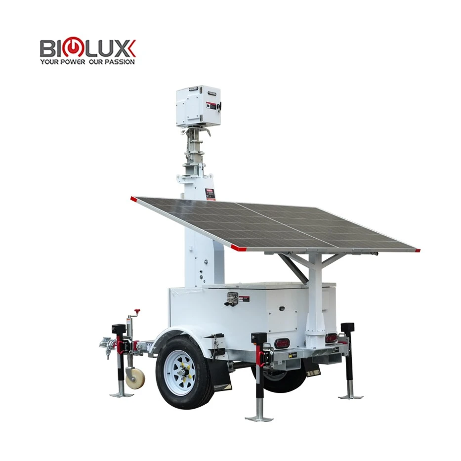 Biglux Mini Simple Design Mobile Solar Trailer For Install CCTV Cameras Tower best