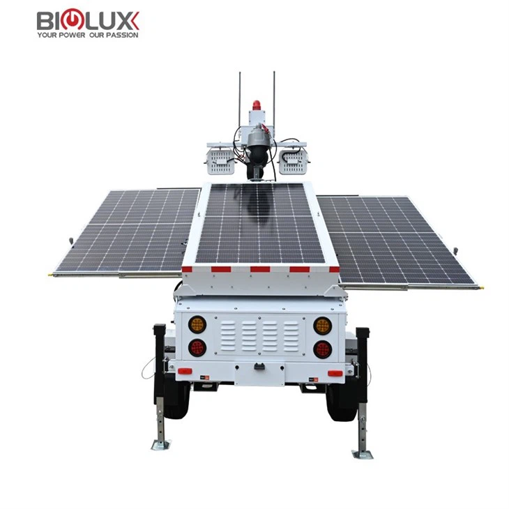 Mobile Solar Trailer With Starlight Surveillance Camera
