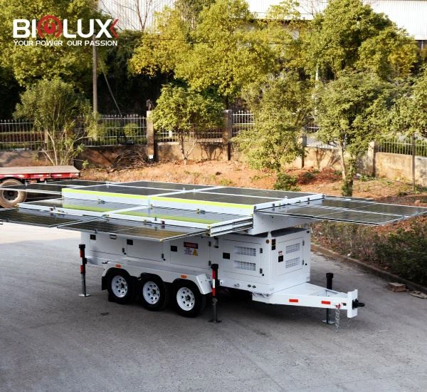 Efficient Movable Mobile Generator Solar Trailer Station With Solar Panel