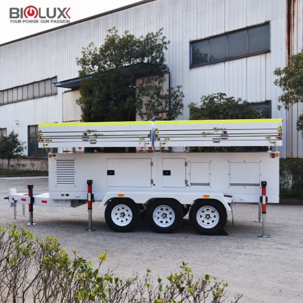 Efficient Movable Mobile Generator Solar Trailer Station With Solar Panel