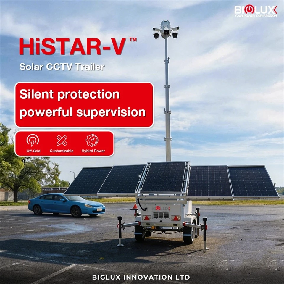 Solar CCTV Tower System Mobil övervakningskamera trailer med reservdiesel