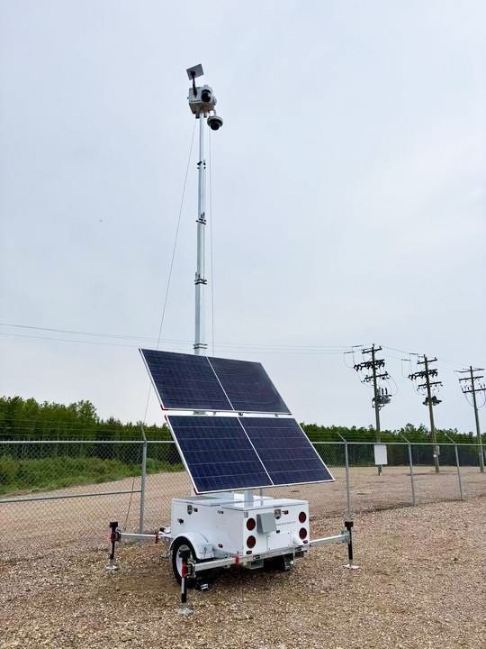 Solar CCTV Tower With AI Cameras For Construction Site high quality