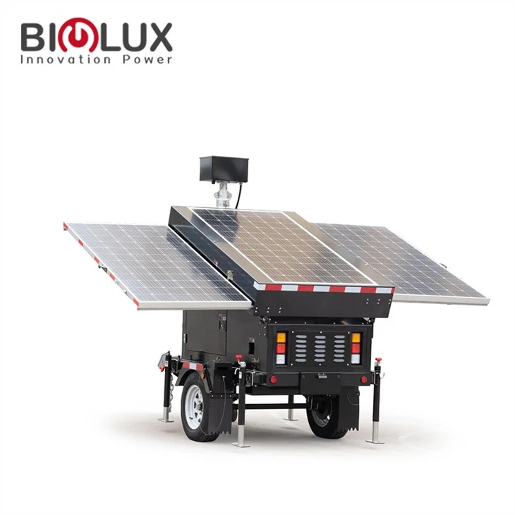 9 Meter Mast Med Mobil Solar Cctv Trailer