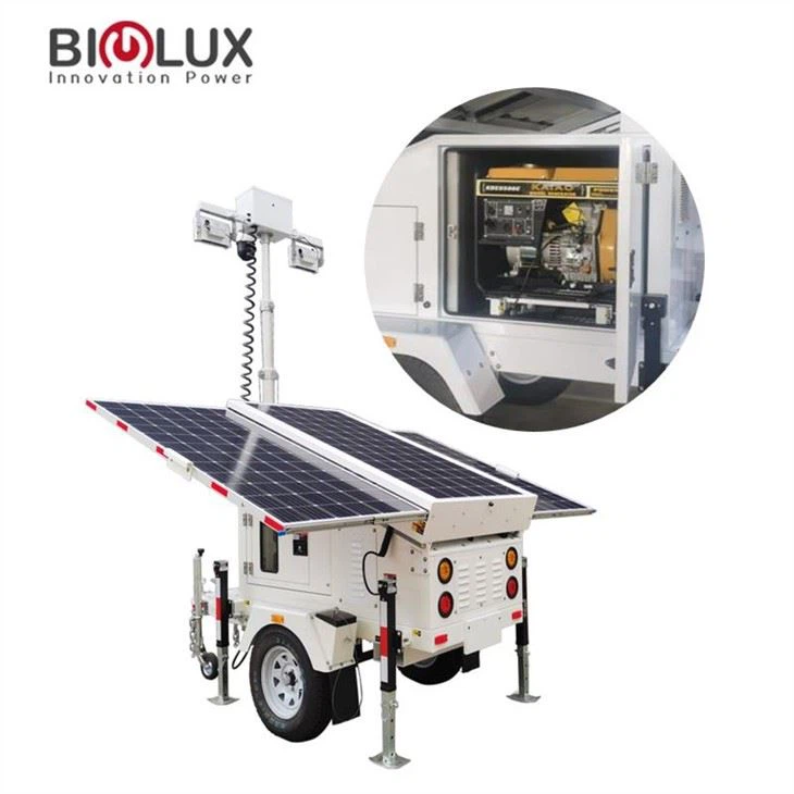 Bensin Solar Hybrid Mobil CCTV-system
